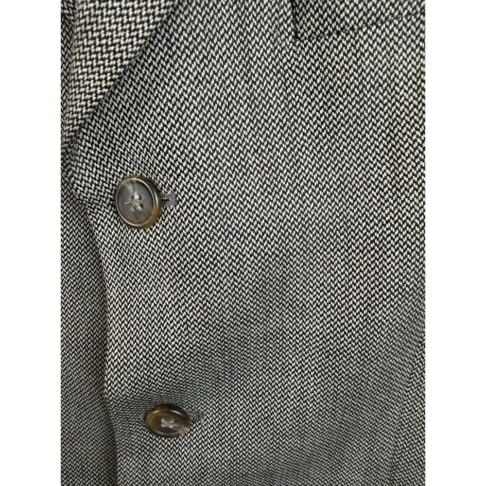 CHAPS RALPH LAUREN 100% wool herringbone black ecru mens blazer size 41R